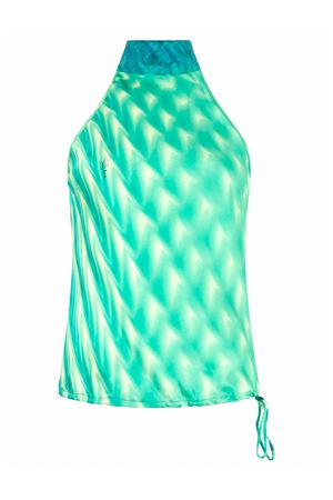 Green Optical Glass Printed Silk Top ROBERTO CAVALLI | UKT600RYN4704000